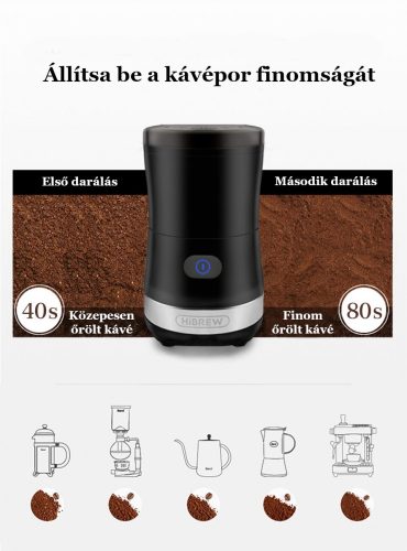 HiBREW akkumulátoros kávédaráló, turmixgép és jégaprító