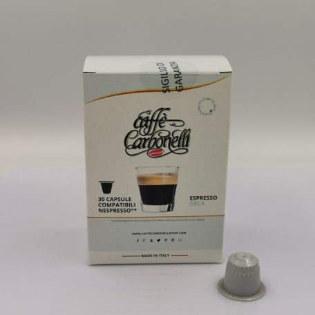 Caffé Carbonelli DECAFFEINATO (koffeinmentes) 30db Nespresso kompatibilis kapszula 