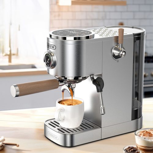 HiBREW H13 58mm, kijelzős, karos kávéfőző, dupla fűtőegységgel (ezüst)
