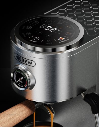 HiBREW H13 58mm, kijelzős, karos kávéfőző, dupla fűtőegységgel (ezüst)