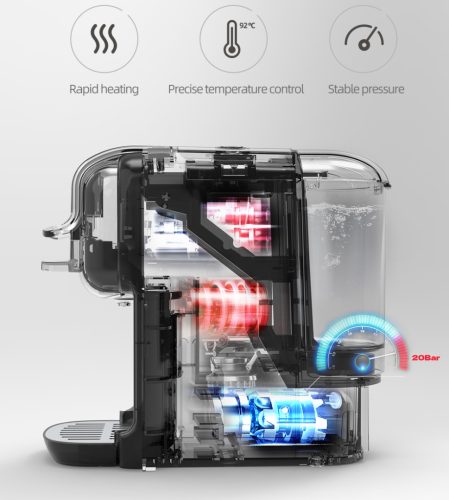 HiBREW H2B 5in1 multikapszulás kávéfőző (fekete)