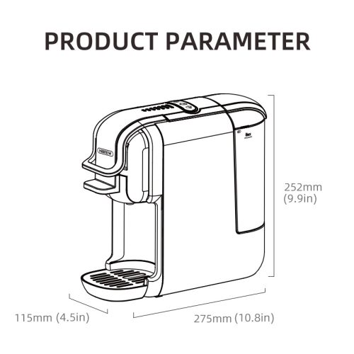 HiBREW H2B 5in1 multikapszulás kávéfőző (fekete)
