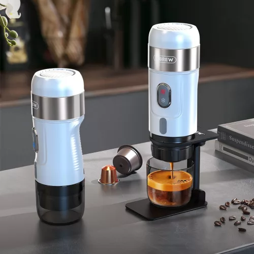 HiBREW H4A Premium 3in1 fehér, hordozható kávéfőző táskával és állvánnyal 