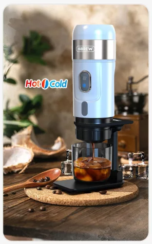 HiBREW H4A Premium 3in1 fehér, hordozható kávéfőző táskával és állvánnyal 