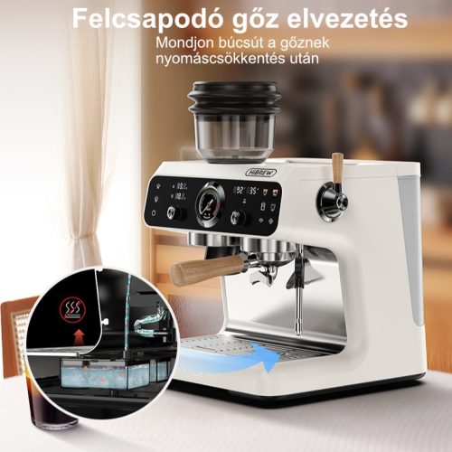 HiBREW H7B Barista Max darálós presszókávéfőző 58mm