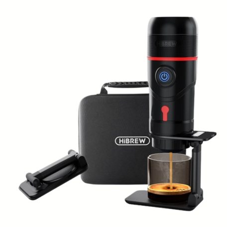 Újracsomagolt HiBREW H4 Premium 3in1 multikapszulás, hordozható kávéfőző táskával, állvánnyal (fekete)