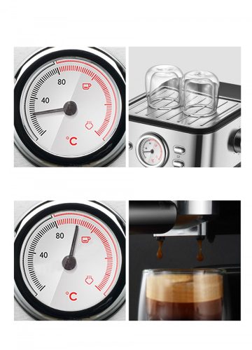 Újracsomagolt HiBREW H5 20 Bar félautomata (karos) kávéfőző hőmérséklet mérővel