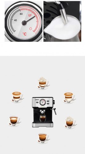 Újracsomagolt HiBREW H5 20 Bar félautomata (karos) kávéfőző hőmérséklet mérővel