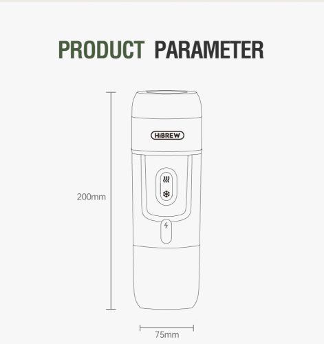 Újracsomagolt HiBREW H4B Premium 3in1 akkumulátoros, hordozható kávéfőző táskával és állvánnyal 
