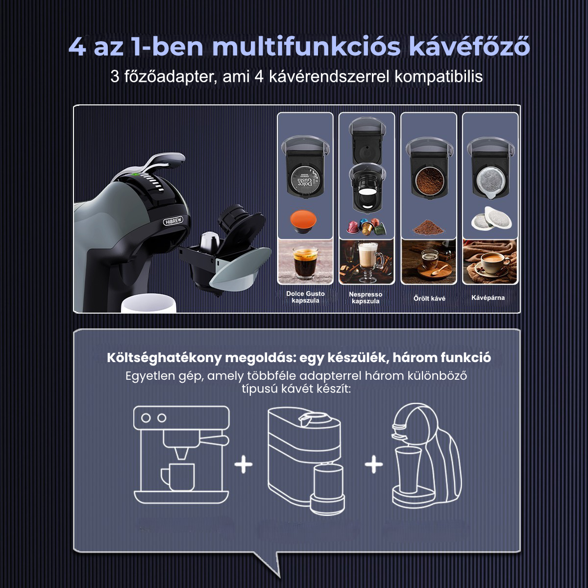 HiBREW H17 multikapszulás kávéfőző adapterek