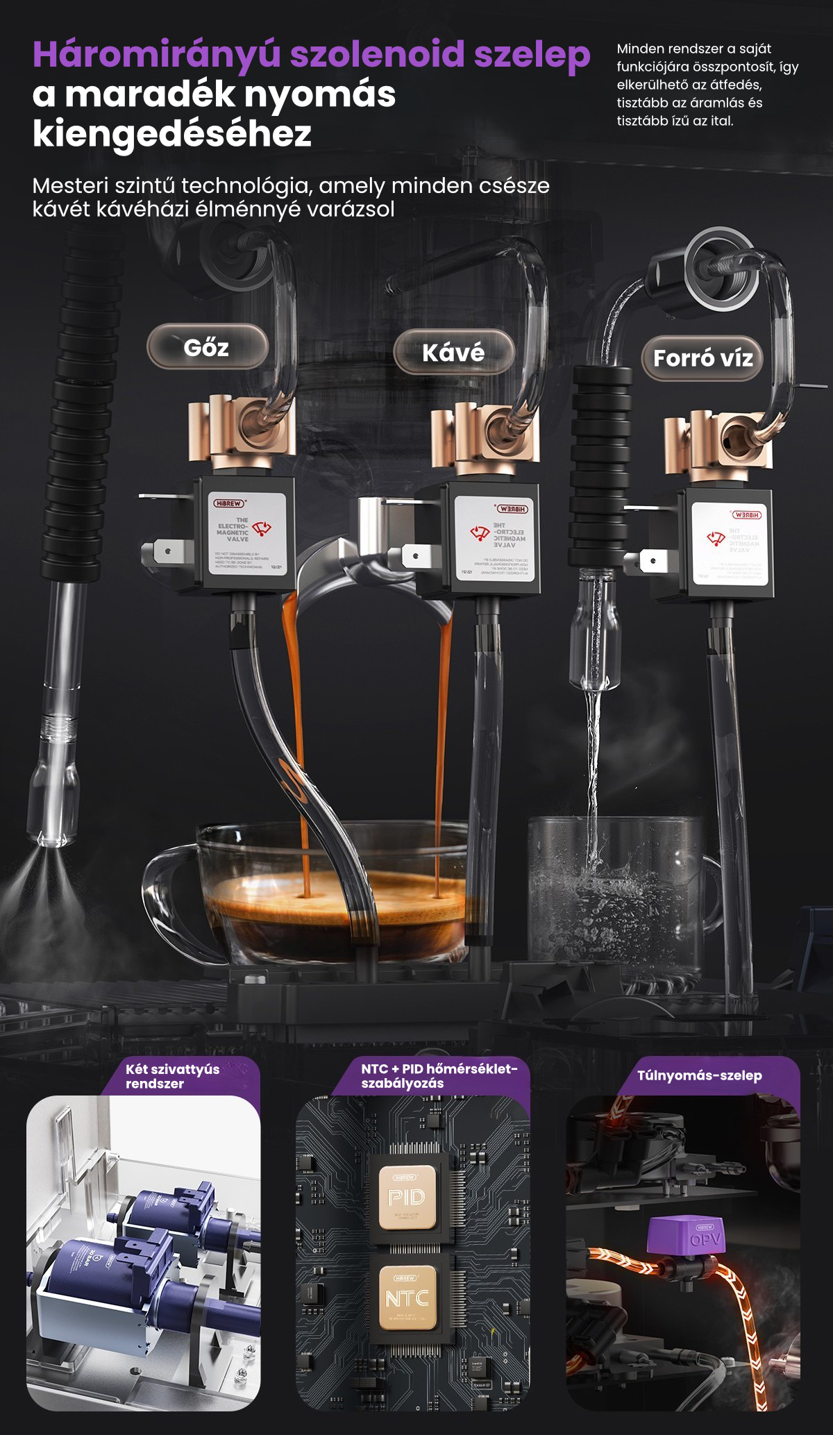 HiBREW-H21 3 szelep 2 szivattyú OPV NTC PID