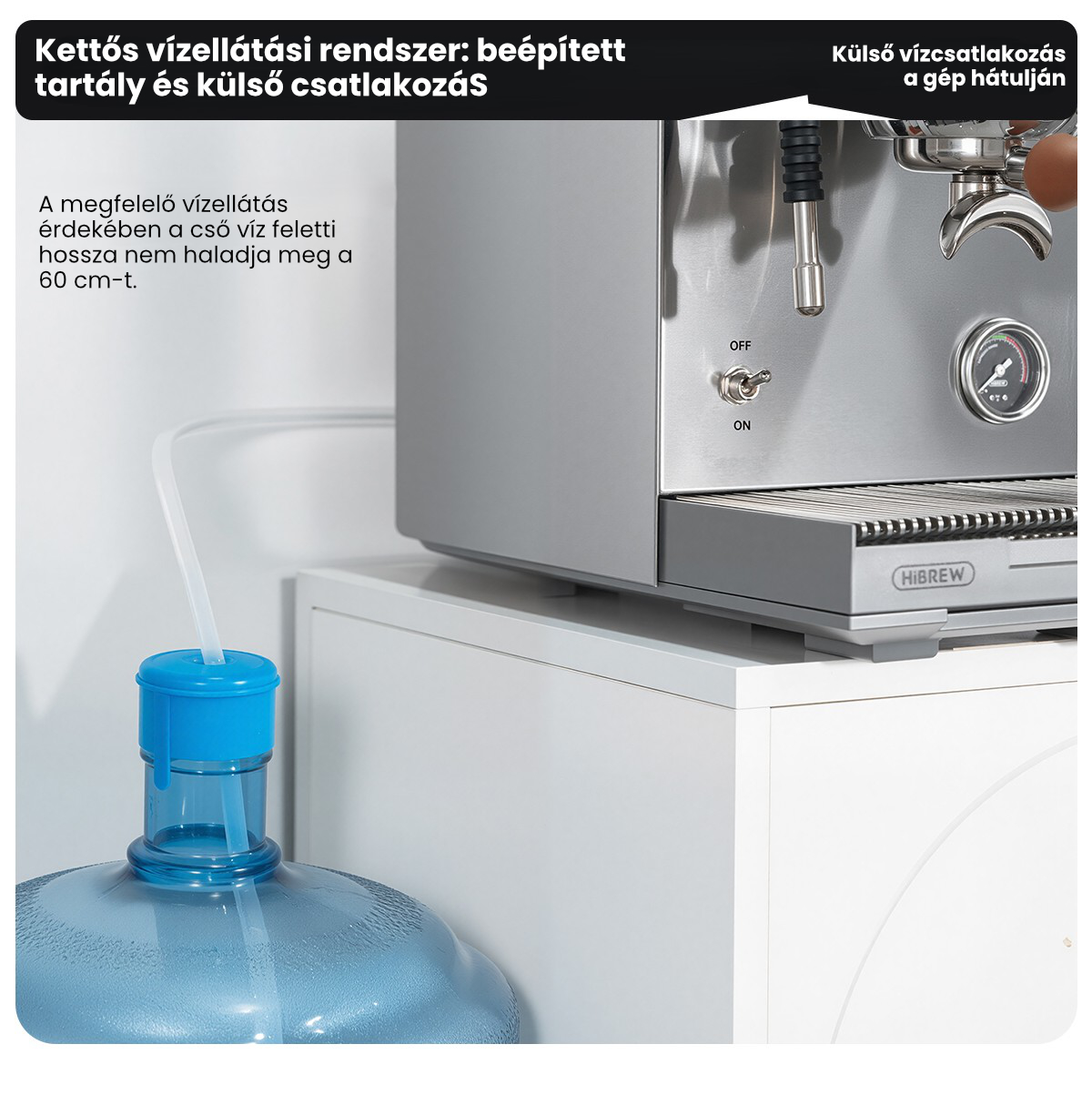 HiBREW H21 vízcsatlakozás