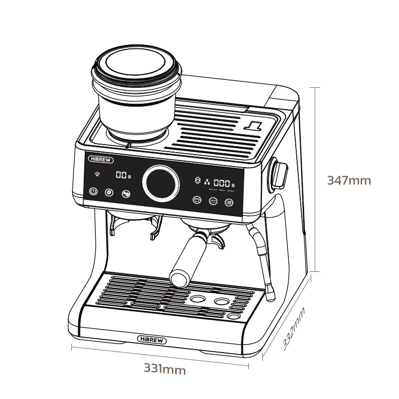 HiBREW H7A méretei